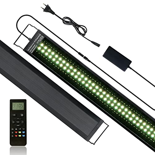 Aquarium LED Beleuchtung mit Fernbedienung, 58W Volles Spektrum 24/7 Modus Aquarium Lampe mit DIY, Standard & Wetter-Modus für 120-135cm Pflanzenwuchs und Süßwasser-Aquarien