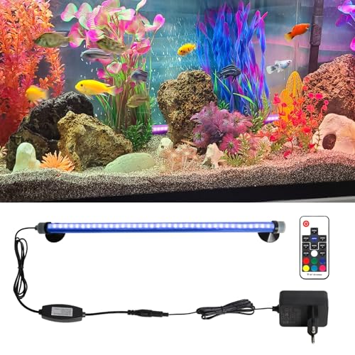 GOESWELL LED Aquarium Beleuchtung Lampe COB: Unterwasserbeleuchtung für Fisch Tanks, mit Timer, Fernbedienung und vielseitiger Farbsteuerung,farbwechselndes Licht mit Timer und starker COB-LED