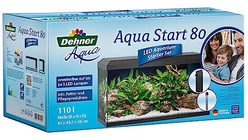 Dehner Aqua Aquarium Starterset 80, ca. 81 x 36 x 45 cm, inkl. Futter und Pflegeprodukten