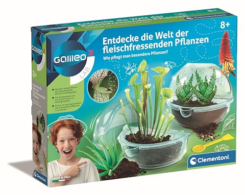 Clementoni Galileo Lab Entdecke die Welt der fleischfressenden Pflanzen - Experimentierkasten mit Samen & Gewächshäusern, für Kinder ab 8 Jahren - 59346