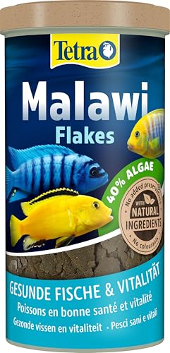 Tetra Malawi Flakes - Flocken-Fischfutter für alle pflanzenfresesnden ostafrikanische Cichliden, 1 L Dose