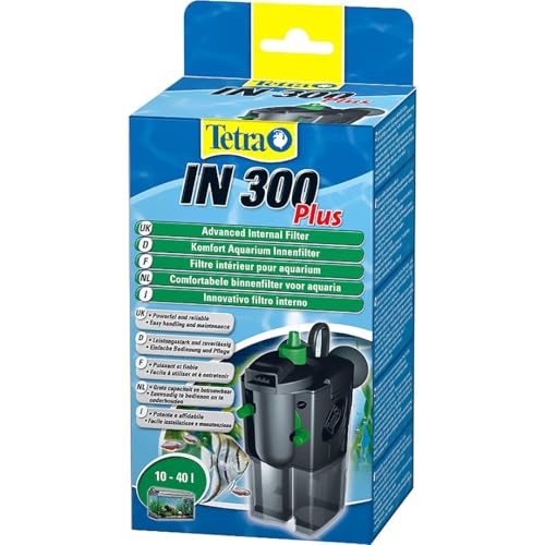 Tetra IN 300 plus Aquarium Innenfilter - Filter für klares und gesundes Wasser, mechanische, biologische und chemische Filterung, geeignet für Aquarien mit 10 - 40 Liter