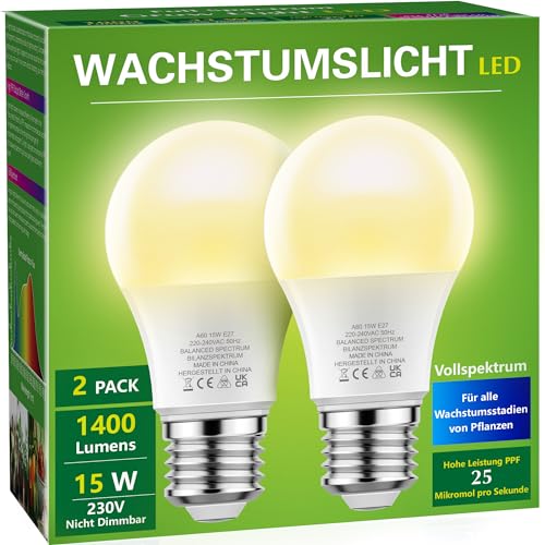 Briignite Die Glühbirne leuchtet. Eine Pflanzenlampe Pflanzen Lampe Wachstumslampe mit vollem Spektrum Pflanzenlampe E27 Sockel, 12W Wachstumslampe, Wachstumslicht für Zimmerpflanzen