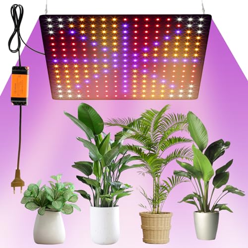Fyeme Grow Light LED Pflanzenlampe 45W Pflanzenlampe Led Vollspektrum Wachstumslampen mit Haken für Pflanzen für Zimmerpflanzen Gemüse Blume (rot+blau+weiß+orange)