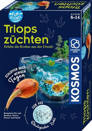 KOSMOS 637231 Fun Science - Triops züchten, Urzeitkrebse hautnah erleben, Starter-Set, Experimentierset für Einsteiger und Kinder ab 8 Jahre, Experimentierkasten