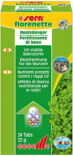 sera florenette 24 Tabs für prächtige Wasserpflanzen im Aquarium, mit Nährstoffdepot an der Wurzel, Dünger für die Wurzeln, für Aquarienpflanzen