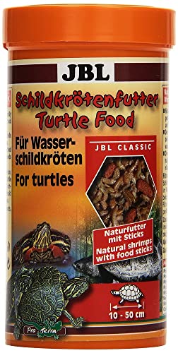 JBL Turtle Food 70363 Schildkrötenfutter, Hauptfutter für Wasserschildkröten von 10 - 50 cm, Naturfutter mit Sticks, 1er Pack (1 x 250 ml)