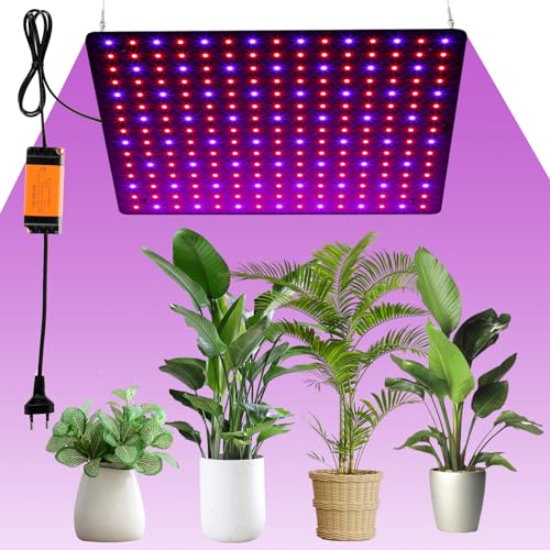 Fyeme Grow Light LED Pflanzenlampe 45W Pflanzenlampe Led Vollspektrum Wachstumslampen mit Haken für Pflanzen für Zimmerpflanzen Gemüse Blume (rot+blau)