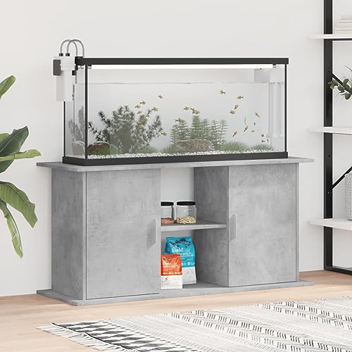 Vopese Aquariumständer Aquarium Unterschrank Aquarienunterschrank Aquarium Tisch Möbel Terrarium Schrank Aquarien Schrank Betongrau 121x41x58 cm Holzwerkstoff