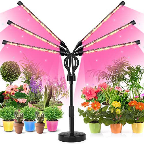YIKEDAN Pflanzenlampe LED, Pflanzenlicht, 108 LEDs Pflanzenleuchte Wachsen licht Vollspektrum für Zimmerpflanzen mit 360° Schwanenhals，6 Köpfe Grow Lampe für Pflanzen
