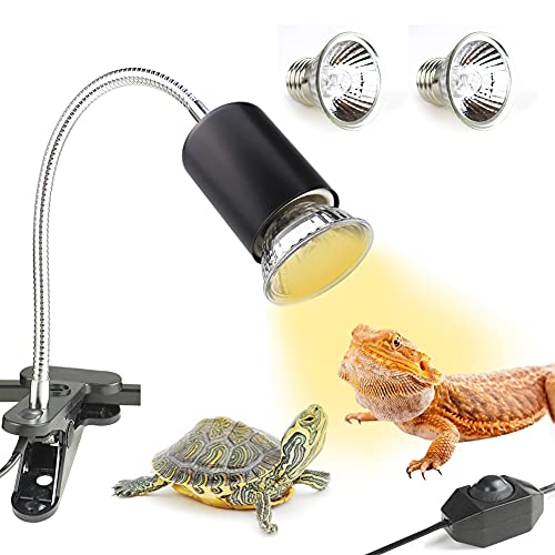 NANEEZOO Schildkröten Wärmelampe - Reptilien Terrarium Lampe 25W Reptilien Heizlampe UV Wärmespotlampe mit Clip E27 Wärmestrahler Aquarium Tiere - für Schildkröte, Eidechse, Spinne, chlange