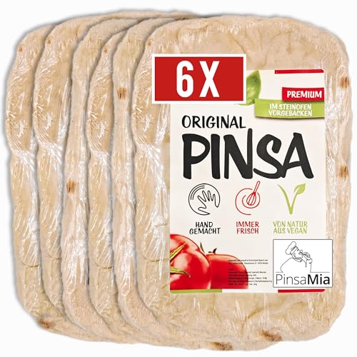 6 x Pinsa Original, Pinsa Romana, Pinsa Teig ofenfertig, vorgebacken im Steinofen