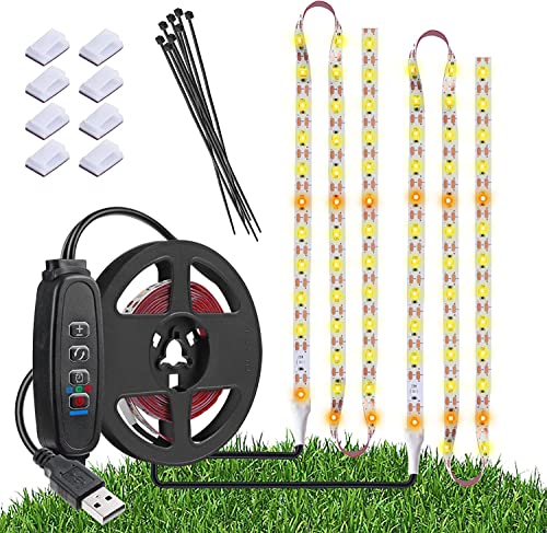 Pflanzenlampe LED, 120 LEDs Wasserdichte LED Grow Lights Full Spectrum, USB Plug-in Dimmable Auto On/Off mit 3 Timer Pflanzenlicht, für Indoor Pflanzen Seeding Veg Flower Growing Lampe (6.56ft)