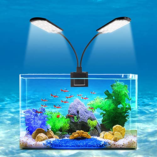 WEAVERBIRD LED Aquarium Beleuchtung X7 Gemini Clip-on Fisch Tank Licht 15W 32 LED Lampe Weiß Aquarium Gepflanzt Clip Lampe