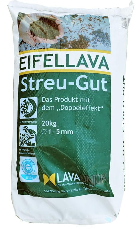Eifellava Streu-Gut 20 kg | Lavagranulat | 1-5 mm | Streugranulat | Umweltfreundliche Alternative zu Streusalz | Ohne Salz
