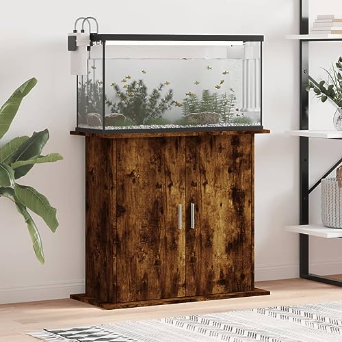 Xichuzi Aquariumständer Räuchereiche 81x36x73 cm Holzwerkstoff, Aquarium Unterschrank, Aquarium Schrank, Aquariumschrank, Aquarium Tisch, Aquarium Stands 833604