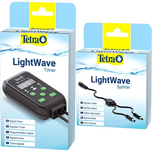 Tetra LightWave Timer - geeignet zur Programmierung der Tetra LightWave LED-Leuchten & LightWave Splitter Kabel - zur Verbindung von Tetra LightWave Set mit Einzel LED-Leuchte