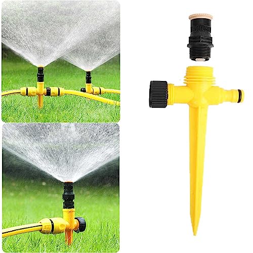 Bodeneinsatz, große, um 360° drehbare, automatische Sprinkler für die Gartenbewässerung. Sprinkler streuen zerstäuben den Spray Wasserspiele Solar (Yellow, One Size)