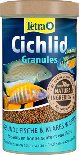 Tetra Cichlid Granules - Hauptfutter Mix für mittelgroße Cichliden, 2 verschiedene Granulate, 500 ml Dose