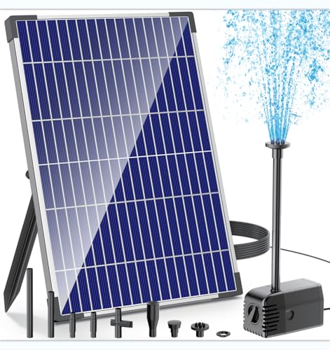 Biling Solar Teichpumpe 12W 605L/H Solar Brunnenpumpen mit 2M Bachlaufschlauch DIY...