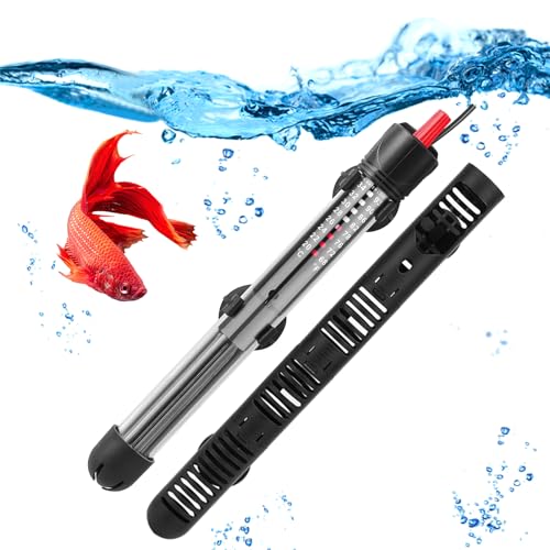 Ruikdly Aquarium Heizung, 200W 30-200L Aquarium Heizstab, Einstellbare Heizstab Aquarium Mit Saugnäpfen, Wasserdichter Thermostat Aquarium Heizer für Fischtanks und Aquarium(220-240V)