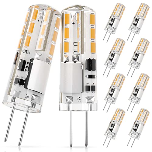 DiCUNO G4 LED Lampen, 1.2W Birnen, Warmweiß 3000K, Ersatz für 10W Halogenlampen, 120 LM LED Leuchmittel, LED Mini Glühlampe nicht dimmbar, kein Flackern, 12V, 10er Set
