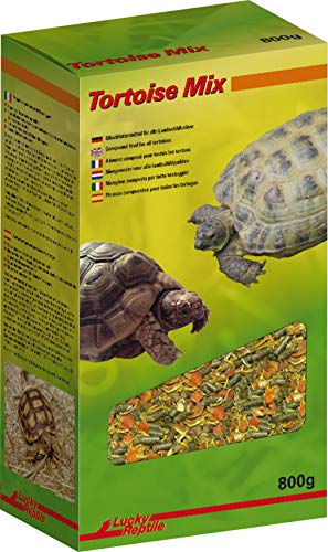 Lucky Reptile Tortoise Mix 800g auf pflanzlicher Basis mit viel Rohfaser - Wiesenkräuterpellets mit Karottenstücken & Calendula Blüten - für alle Landschildkröten & pflanzenfressende Reptilien