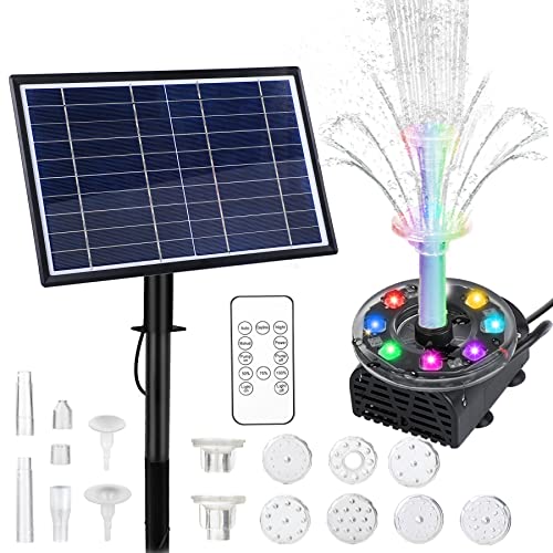 Forever Speed 10W LED Solar Springbrunnen mit Fernbedienung Solarbrunnen Solar Teichpumpe...