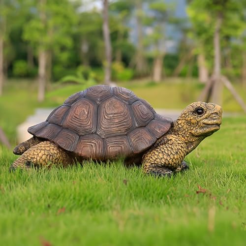 Uziqueif Schildkröte Gartendeko, Gartenteich deko Tiere, Gartendeko für draussen, für Hof, Rasen, Bauernhof Dekoration, Harz schildkröten Statue, wetterfest, Geschenke