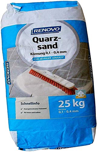 25 kg Quarzsand Fugensand feuergetrocknet, Körnung Ø 0,1mm bis 04mm