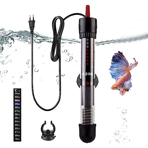 ZJRung Aquarium Heizung 50W Aquarium Heizstab Einstellbar mit Saugnäpfen Temperatur Einstellbare Aquarium Heizer für Fischtanks und Aquarium