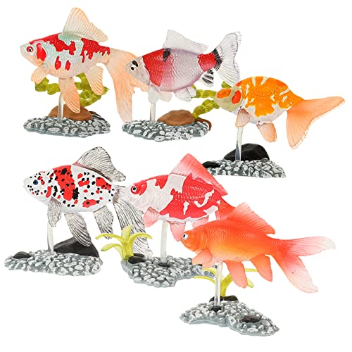 Gogogmee 6St Zierfischmodell Aquarium-Fisch-Ornament entwicklungsorientiertes Montessori-Spielzeug hühner Spielzeug Natürliche Goldfische Wassertisch Spielzeug Desktop-Fischfigur PVC