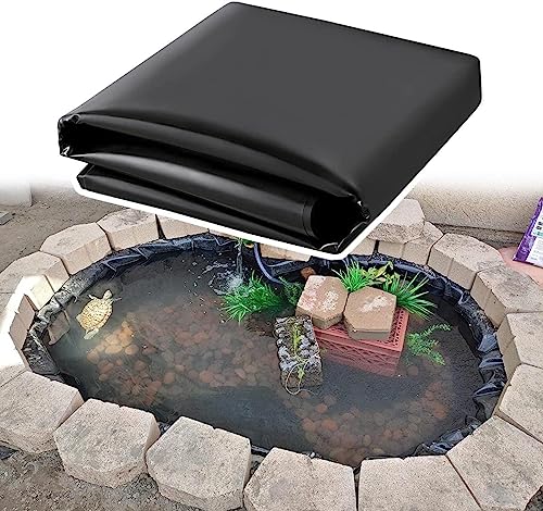 Wasserdichte 3 x 3 m, 6 x 9,4 m, schwarze HDPE-Gartenteichfolie für Pools, robuste Kunststoff-Teichmembran, durchstichbar und wasserdicht, ideal für Fischteiche im Freien