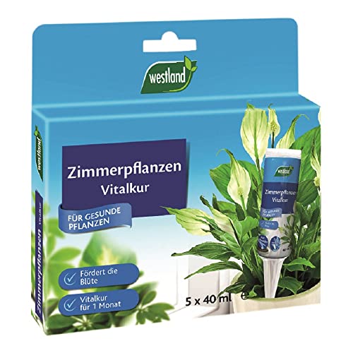 Westland Zimmerpflanzen Vitalkur, 5x 40 ml – Pflanzendünger für gesundes Wachstum und Blüte, gebrauchsfertiger Flüssigdünger