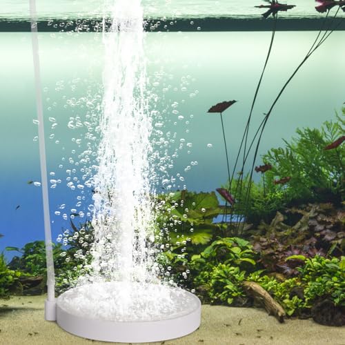 Aquarium Luftausströmer, Luftpumpe für Aquarium, Ultra-Leise Luftpumpe Aquarien Luftsteine Aquarium Nano Bubble Stone kit mit Luftschlauch, Anschlüssen, Saugnäpfen, Rückschlagventilen für Aquarien