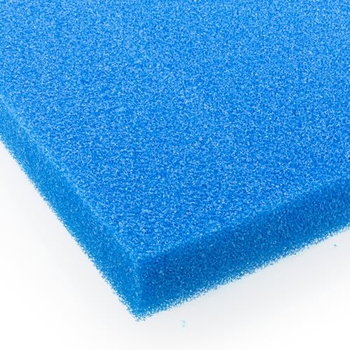 VIALIA Filterschaum blau 50x50x5 cm PPI 20 mittel, Filtermatte Teich und Aquarium, zuschneidbar, zur optimalen Verwendung als Filtermedium in Teichfiltern