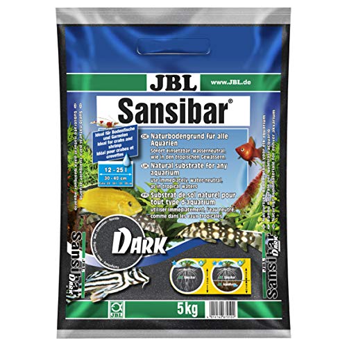 JBL Sansibar Dark 67050, Bodengrund Dunkel für Süßwasser-Aquarien, 5 kg, Fisch
