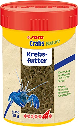 sera Crabs Nature 100 ml (30 g) - Hauptfutter aus sinkenden Loops für alle Krebse, Krebsfutter, Axolotl & Frosch Futter