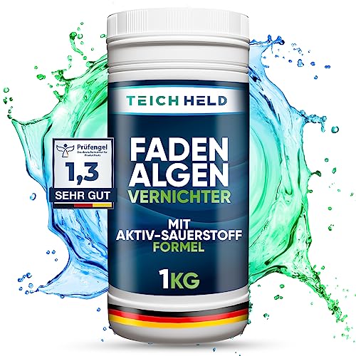 TeichHeld Fadenalgenvernichter teich [360° Schutz für Fische] 1kg Extra schnell & effektiv Dank 2in1 Wirkung mit LangzeitEffekt algenmittel algenvernichter algenentferner algen entferner algenstopp