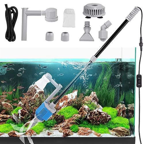 kieyeeno Kiesreinigung für Aquarien, 6-in-1-Set, elektrischer Staubsauger für Aquarien, Wasserwechsler, Sandreiniger für Aquarien, Reinigung von Algen/Kies