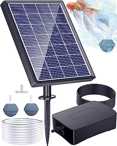 Biling Solar Teichbelüfter mit akku, 2.5W Solar Sauerstoffpumpe für Teich Teichbelüfter Solar Aquarium Sauerstoffpumpe 3 Modi Luftpumpe, Teich Sauerstoffpumpe Solar für Wasserzirkulation im Garten