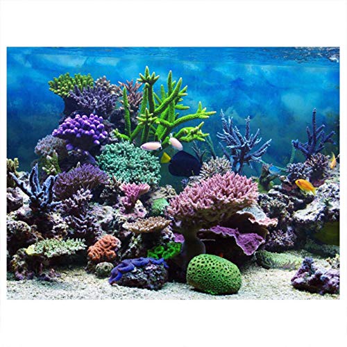 Aquarium Post, PVC Aquarium Hintergrund River Lake Hintergrund Aquarium Papier Aquarium Hintergrundbild Bunte Aquarium Hintergrund(122 * 46cm)