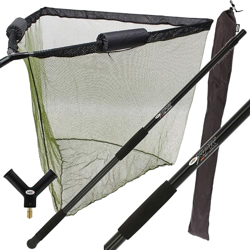 106,7 cm Karpfen Angeln Kescher mit Dual Net Float System, 2 m Griff Deluxe Stink Bag NGT