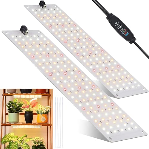 idudu 2Stück Pflanzenlampe LED Vollspektrum, Pflanzenlicht mit 270 LEDs, Pflanzenleuchte Wachsen licht für Zimmerpflanzen Grow Light mit Zeitschaltuhr, 10 Arten von Helligkeit