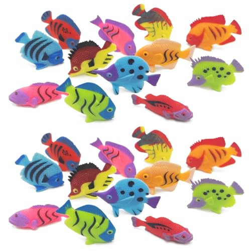 JEXOWIQ 20 pcs fische aquarium fische Künstliche Bewegliche Fische PlastikLebensechte Fisch Verzierung Aquarium Dekorationen für Aquarium,schwimmende fische spielzeug (Zufälliger Stil)