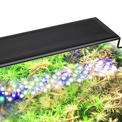 hygger Aquarium LED Beleuchtung,24W Vollspektrum Aquarium Beleuchtung,24/7 Aquarium Lampe Fish Tank Light mit 9 Mehreren Farben und 10 Einstellbare Helligkeit für 60-72cm Süßwasser Tanks