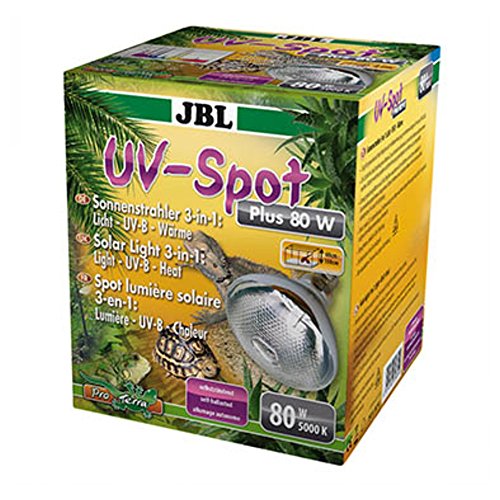 JBL UV-Spot plus 61834 UV-Spotstrahler mit Tageslichtspektrum Licht UV-B Wärme, E27, 80 W