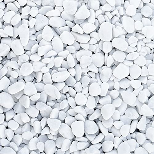naninoa MARBLES 7-15 mm. Weiße, gerundete Steine, Marmorsteine, Dekosteine, Kies, Nuggets, Kieselsteine weiß. 5 kg / 5000 g. Weiß, WEISS