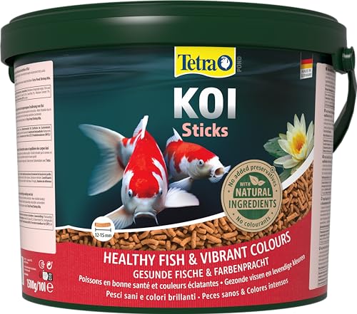 Tetra Pond Koi Sticks - Koi-Futter für farbenprächtige Fische und eine verbesserte Wasserqualität, 10 L Eimer