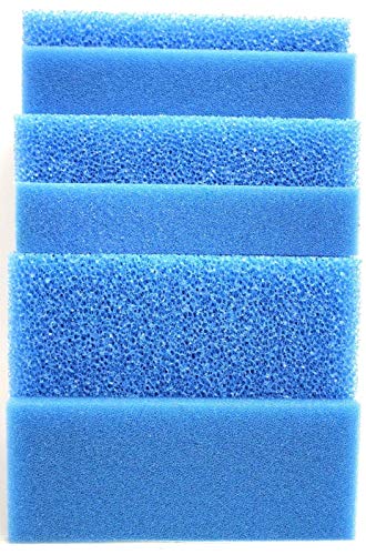 Wohnkult Filtermatte Filterschwamm blau alle Größen von 50 x 50 x 2 cm - 100 x 50 x 10 cm Grob und Fein (50 x 50 x 5 cm FEIN 30 PPI)